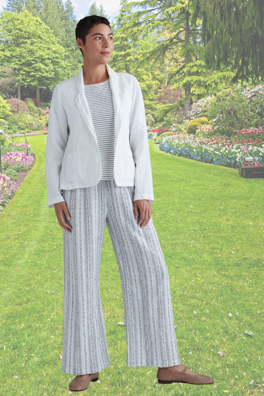 Cut Loose Pinstripe Linen Wide Leg Long Pant Spring 2025- Special Order