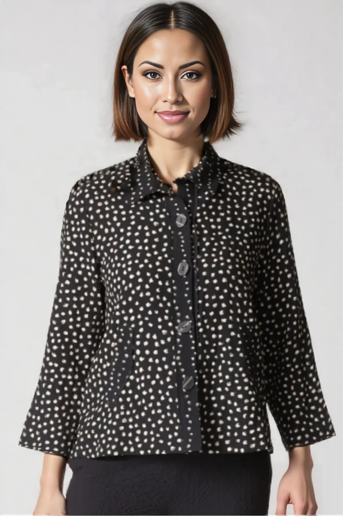 Habitat Clothing Express Dot Mix Pleat Back Jacket Top