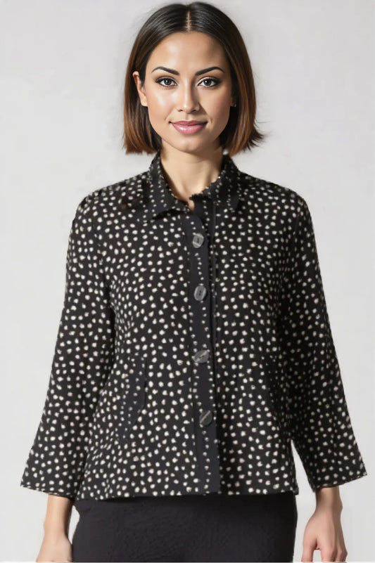 Habitat Clothing Express Dot Mix Pleat Back Jacket Top