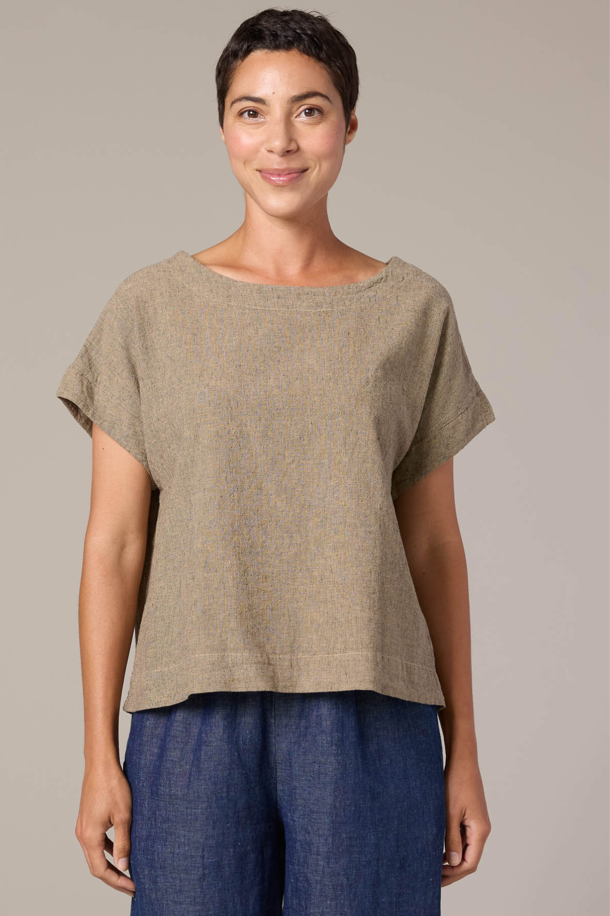 Cut Loose Crosshatch Linen Cotton Short Sleeve Shirt Spring 2026- Special Order