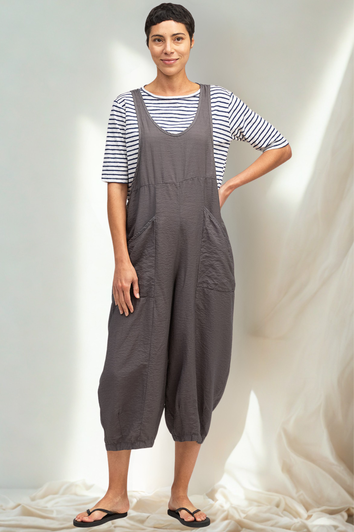 Cut Loose Navy Stripe Elbow Sleeve Top Summer 2026- Special Order - thread to cloth