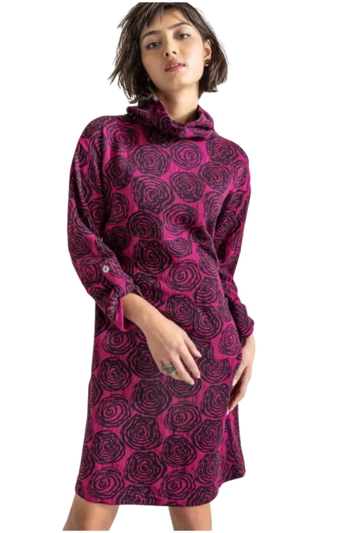 Komil Clothing Geo Floral Dress Wineberry