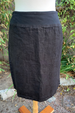 Cut Loose Solid Linen Walking Skirt- Black