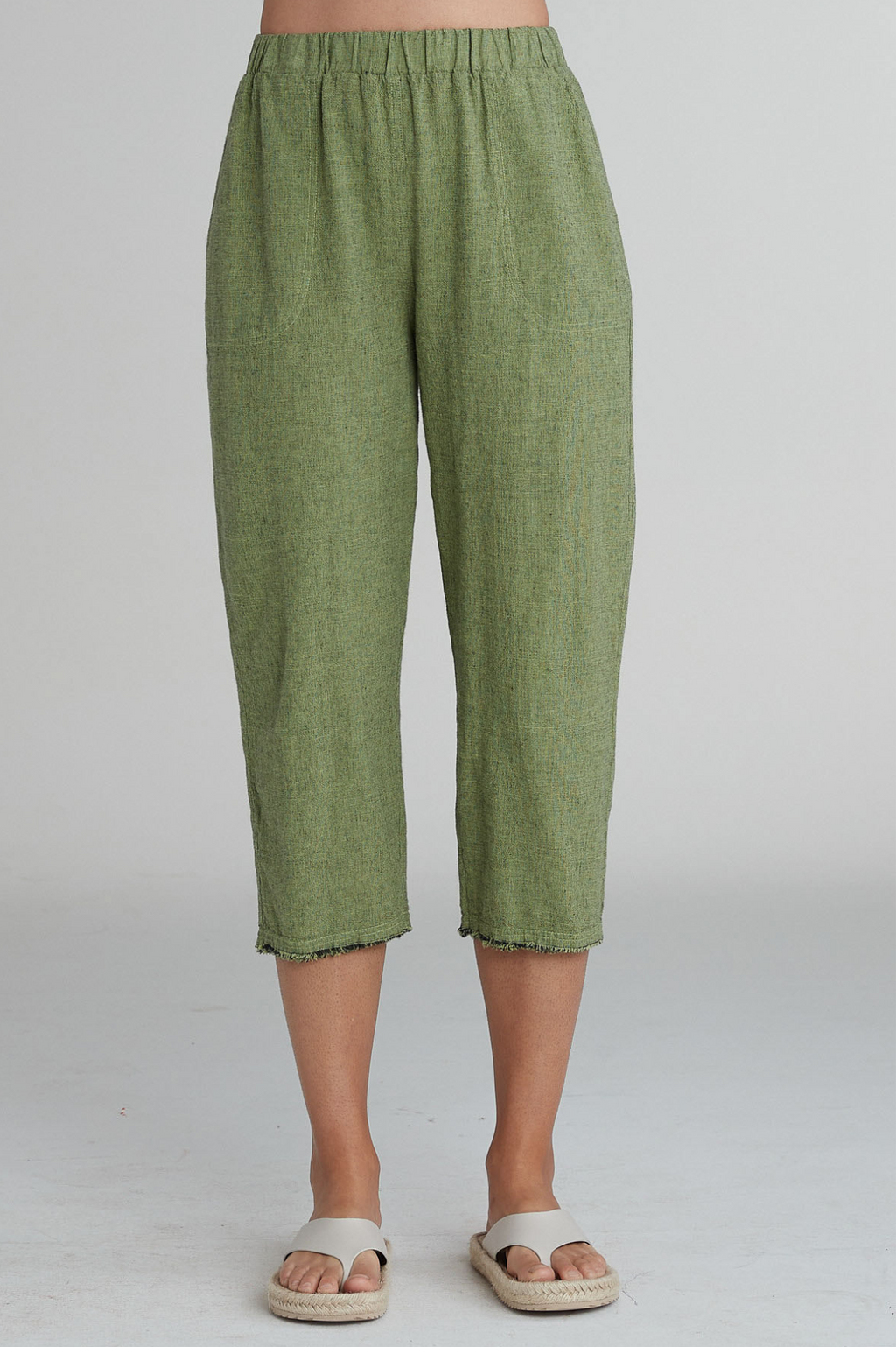 Cut Loose Crosshatch Raw Edge Crop Pant Spring 2025- Special Order