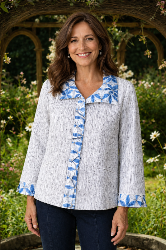 Habitat Clothing Crinkle Crepe Mixed Luna Jacket/Top - thread to cloth