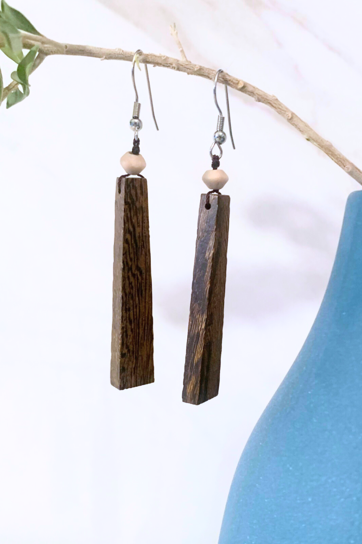 Dawn Natural Wood Earrings - thread to cloth