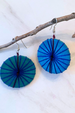 Lucia Blue Wood Bead Earrings