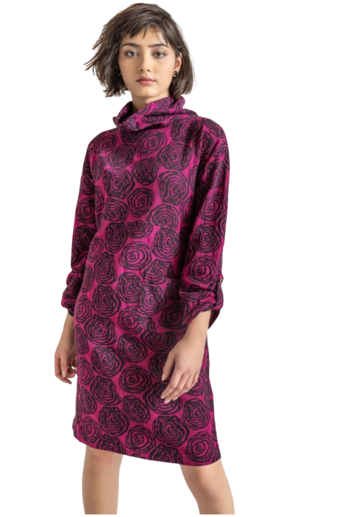 Komil Clothing Geo Floral Dress Wineberry