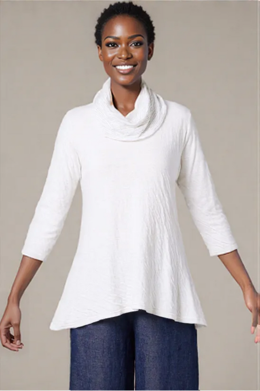 Cow neck double cloth top