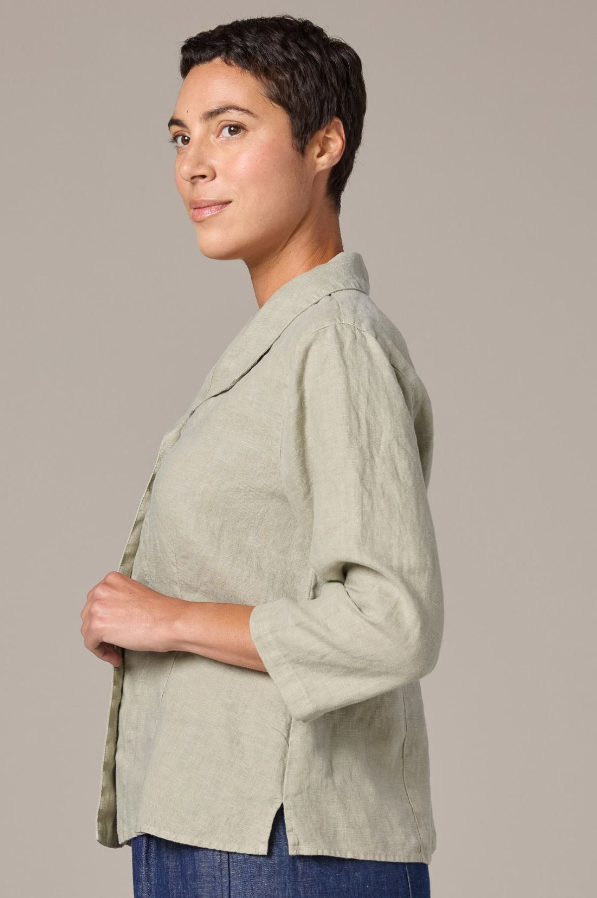 Cut Loose Solid Linen 3/4 Sleeve Shirt Spring 2026- Special Order
