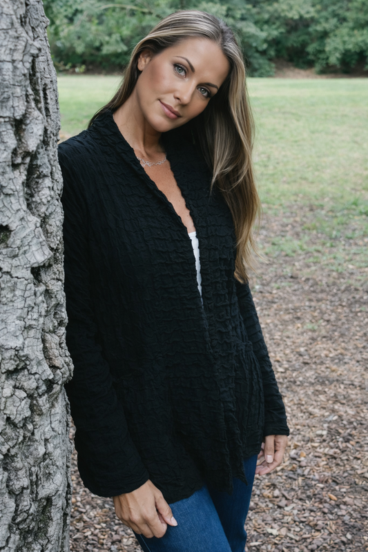 Komil Waffle Jacket Black