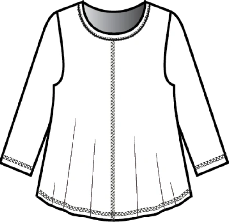 Cotton Lani Jersey Slub Flared Tee in Mineral Wash thumbnail