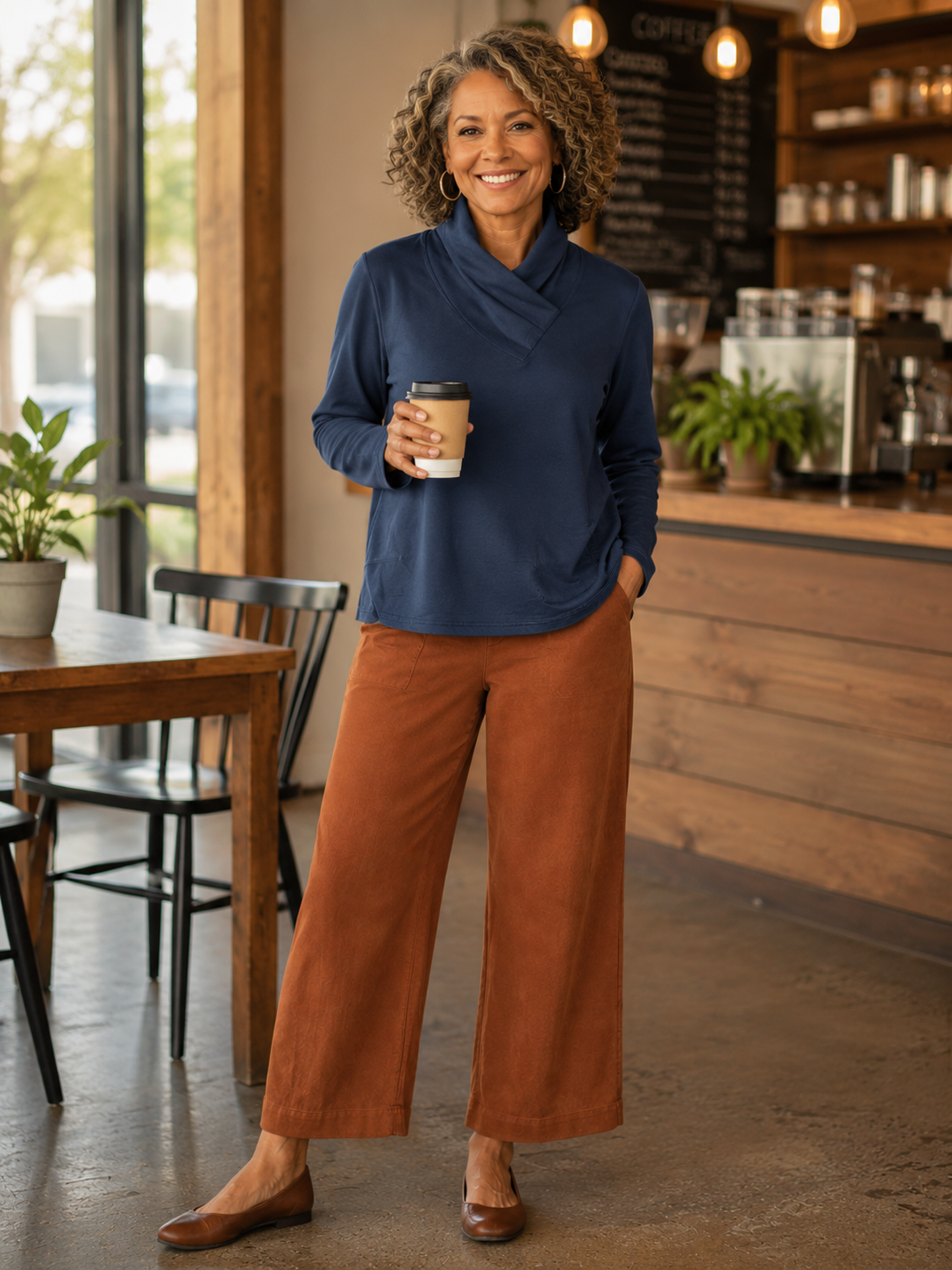 Cotton Lani Jersey Slub Pleat Wrap Neck  full length