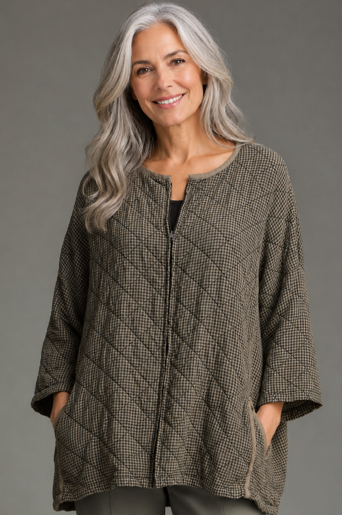 Cut Loose Black Crinkle Quilt One Size Jacket Fall 2026- Special Order