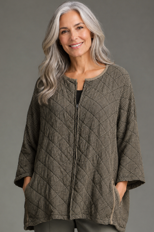 Cut Loose Black Crinkle Quilt One Size Jacket Fall 2026- Special Order