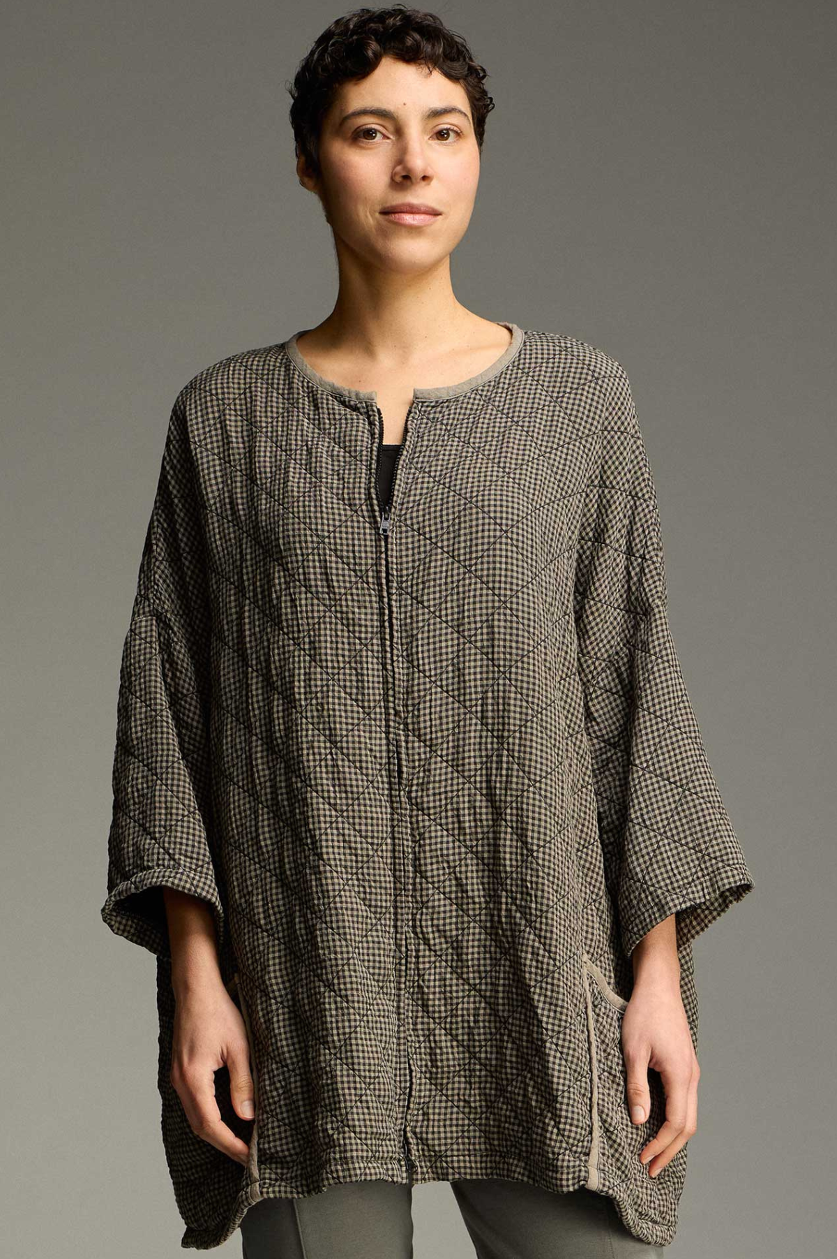 Cut Loose Black Crinkle Quilt One Size Jacket Fall 2026- Special Order