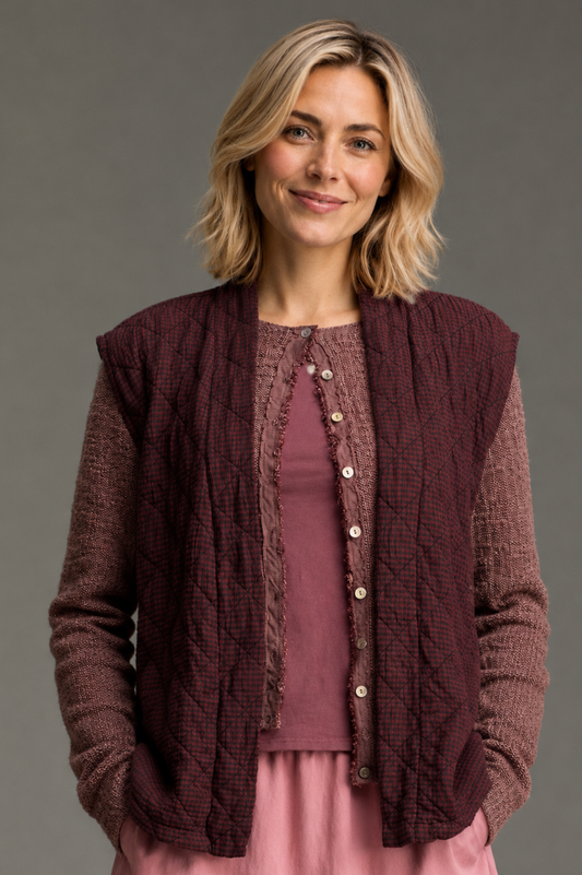 Cut Loose Black Crinkle Quilt Open Vest 2026- Special Order