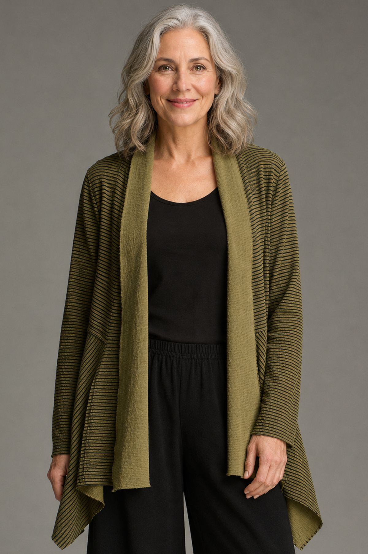 Cut Loose Black Stripe Doublecloth Hooded Jacket Fall 2026- Special Order