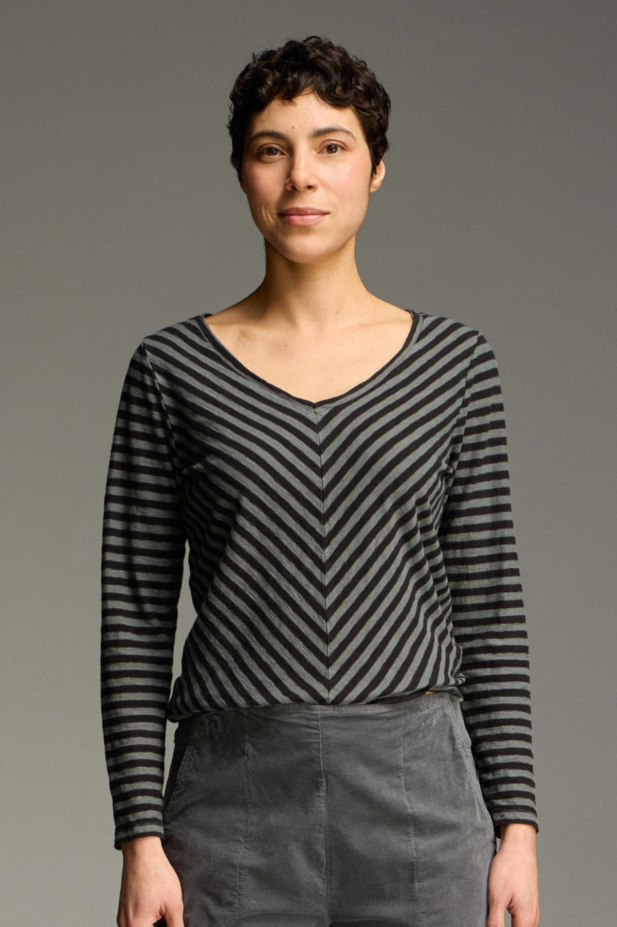 Cut Loose Black Stripe Long Sleeve Border Top Fall 2026- Special Order