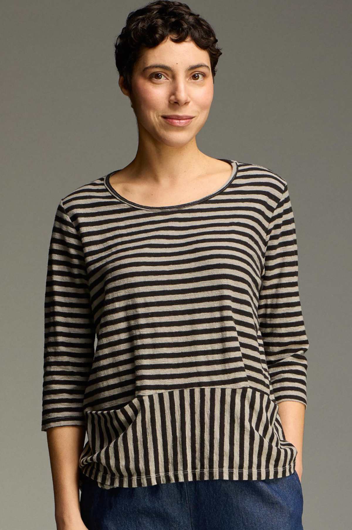 Cut Loose Black Stripe Pocket Pullover Fall 2026- Special Order - thread to cloth