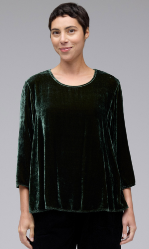 Cut Loose Clothing Velvet 3/4 Sleeve Aline Top Fall 2025