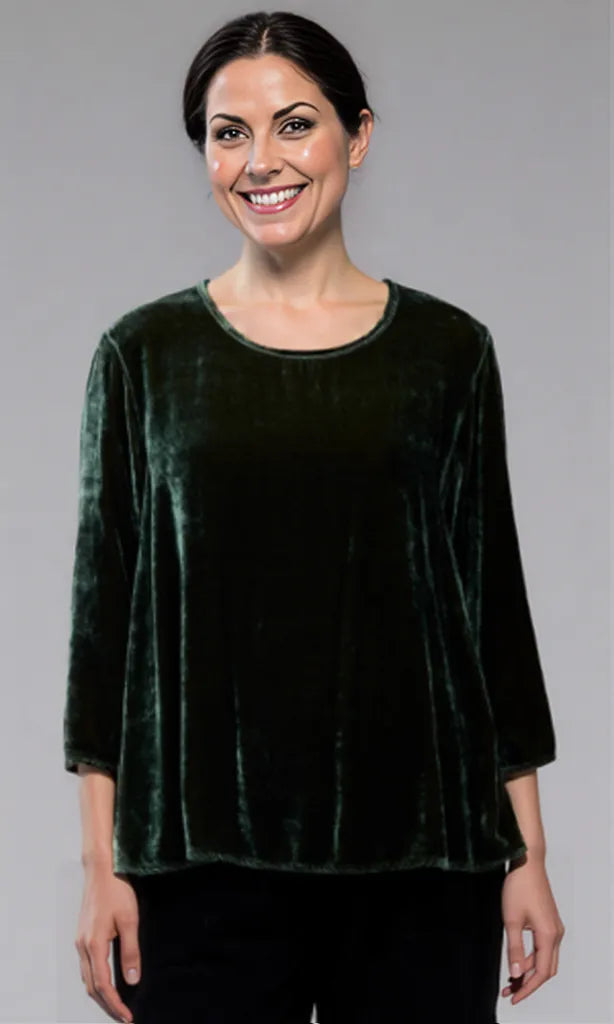 Cut Loose Clothing Velvet 3/4 Sleeve Aline Top Fall 2025