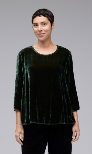 Cut Loose Clothing Velvet 3/4 Sleeve Aline Top Fall 2025