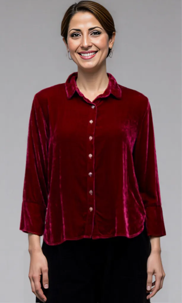 Cut Loose Clothing Velvet Crop Easy Shirt Fall 2025