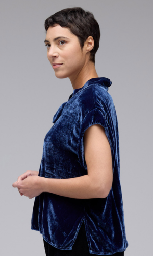Cut Loose Clothing Velvet Short Sleeve Cowl Top Fall 2025-Special order