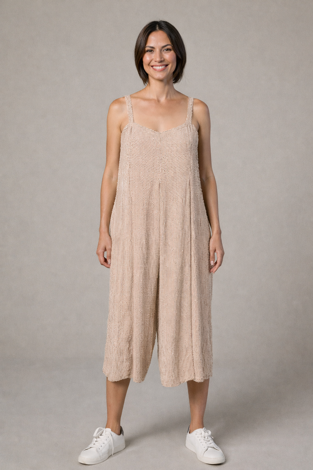 Cut Loose Crinkle Check Crop Jumpsuit Spring 2026- Special Order