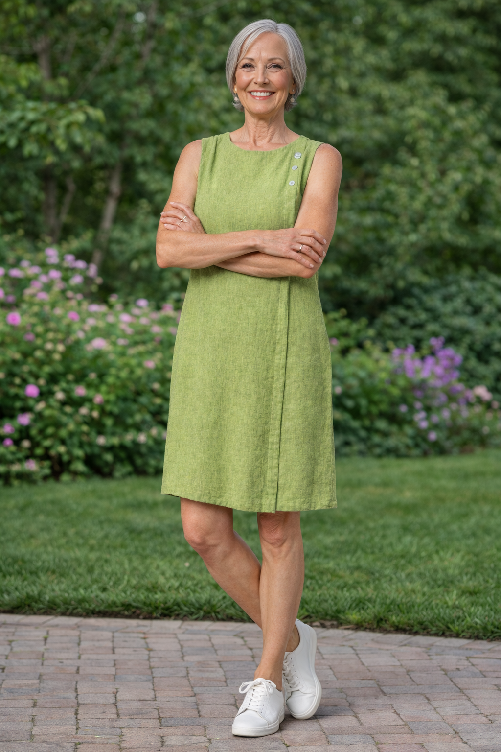 Cut Loose Crosshatch Linen Cotton Button Shift Dress Spring 2026- Special Order