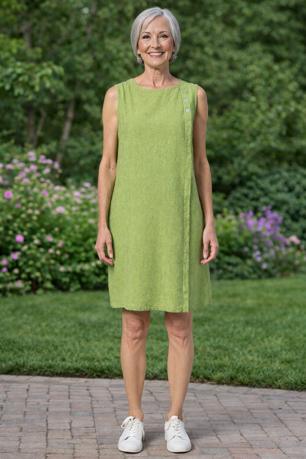 Cut Loose Crosshatch Linen Cotton Button Shift Dress Spring 2026- Special Order