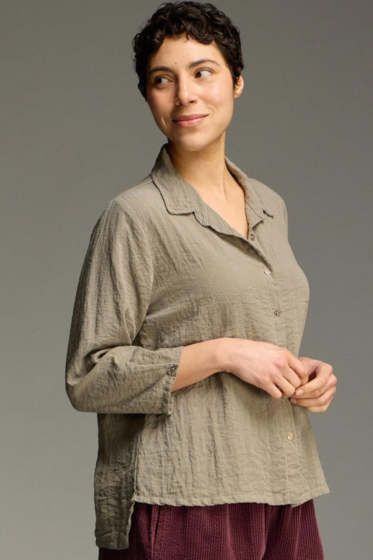 Cut Loose Fall Rayon Parachute Hi Low Crop Shirt Fall 2026- Special Order&nbsp;
