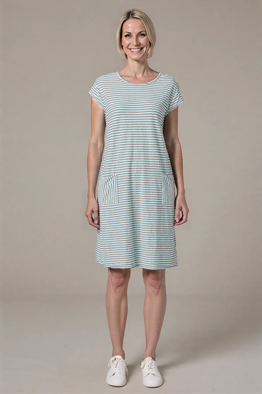Cut Loose Grey Stripe T-Shirt Dress Spring 