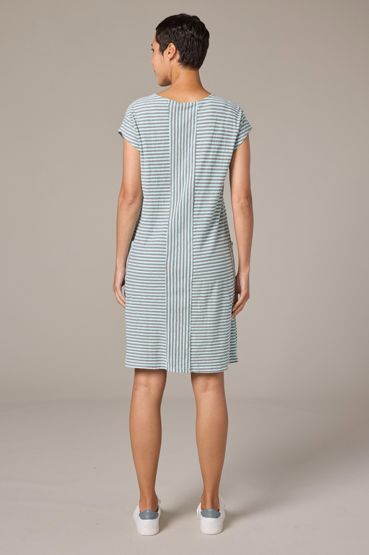 Cut Loose Grey Stripe T-Shirt Dress Spring 