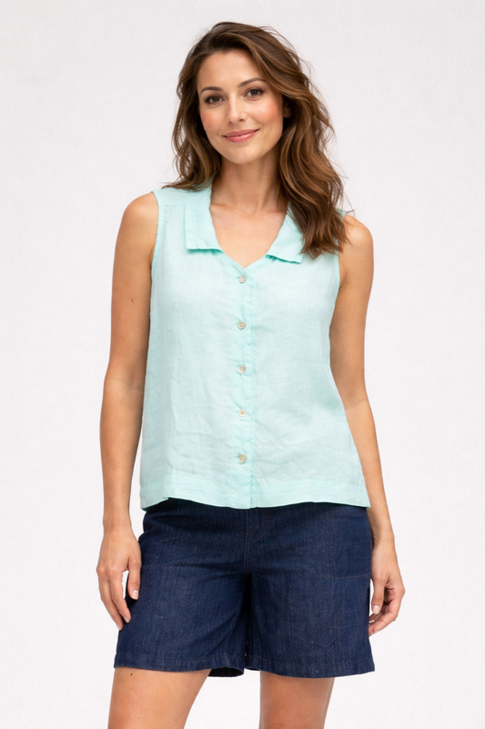 Cut Loose Hanky Linen Sleeveless Shirt Summer 2026- Special Order