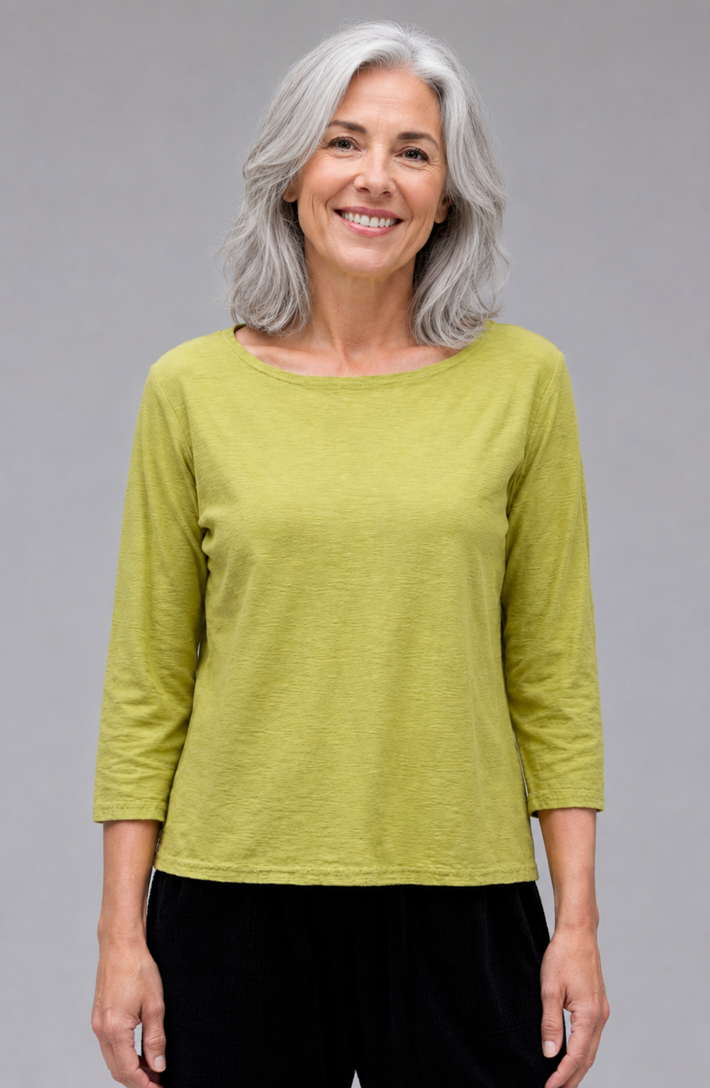 Cut Loose Linen Cotton Jersey 3/4 Sleeve Boatneck Tee Fall 2026- Special Order - thread to cloth