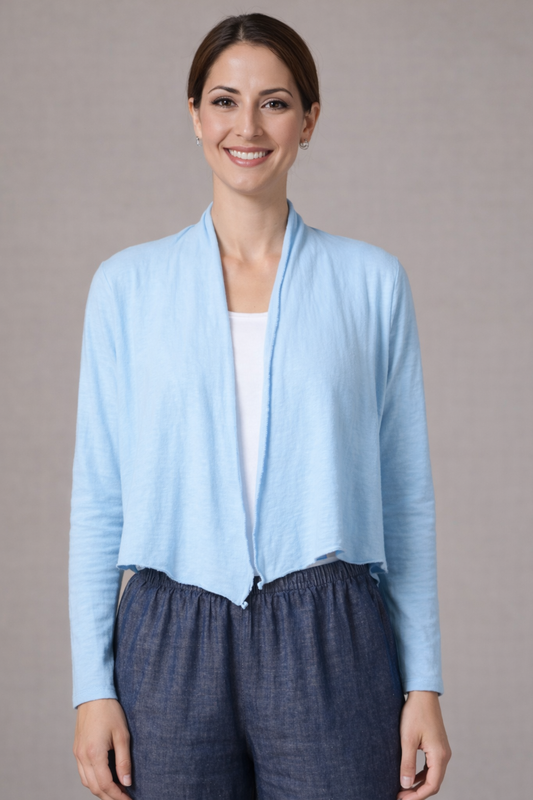 Cut Loose Linen Cotton Jersey Cropped Cardigan Spring 2025- Special Order