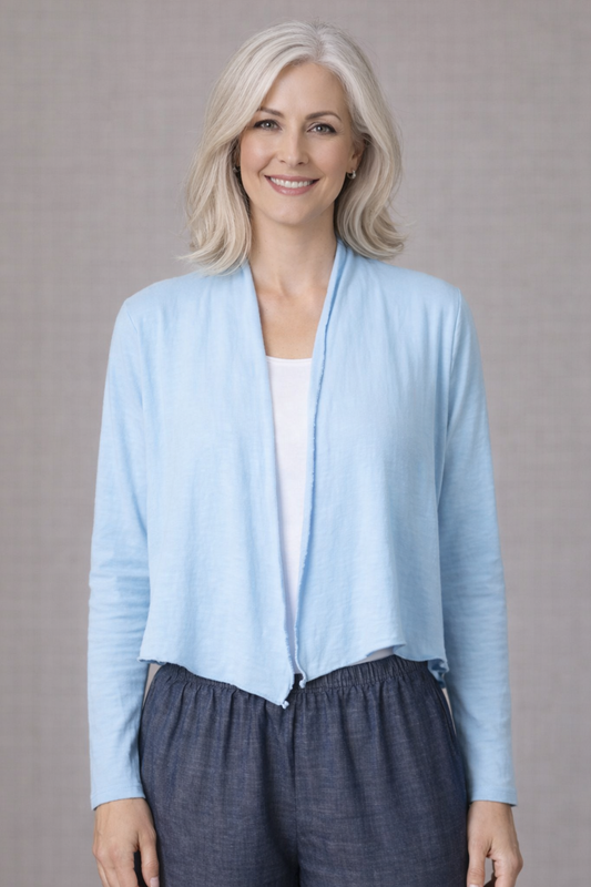 Cut Loose Linen Cotton Jersey Cropped Cardigan Spring 2026- Special Order