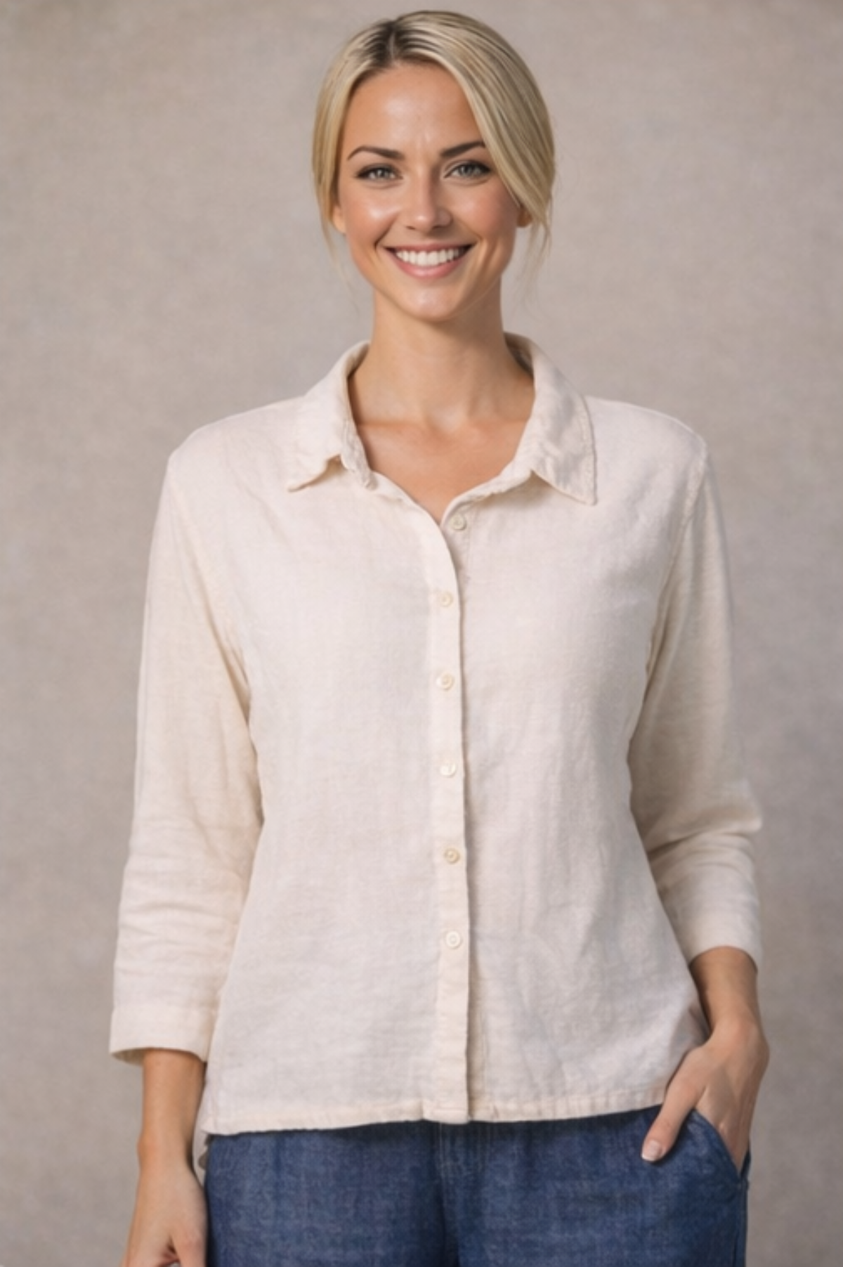 Cut Loose Linen Cotton Jersey Fitted Shirt Spring 2026- Special Order