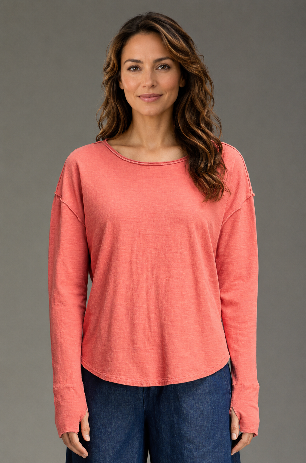 Cut Loose Linen Cotton Jersey Thumbhole Top Fall 2026- Special Order - thread to cloth