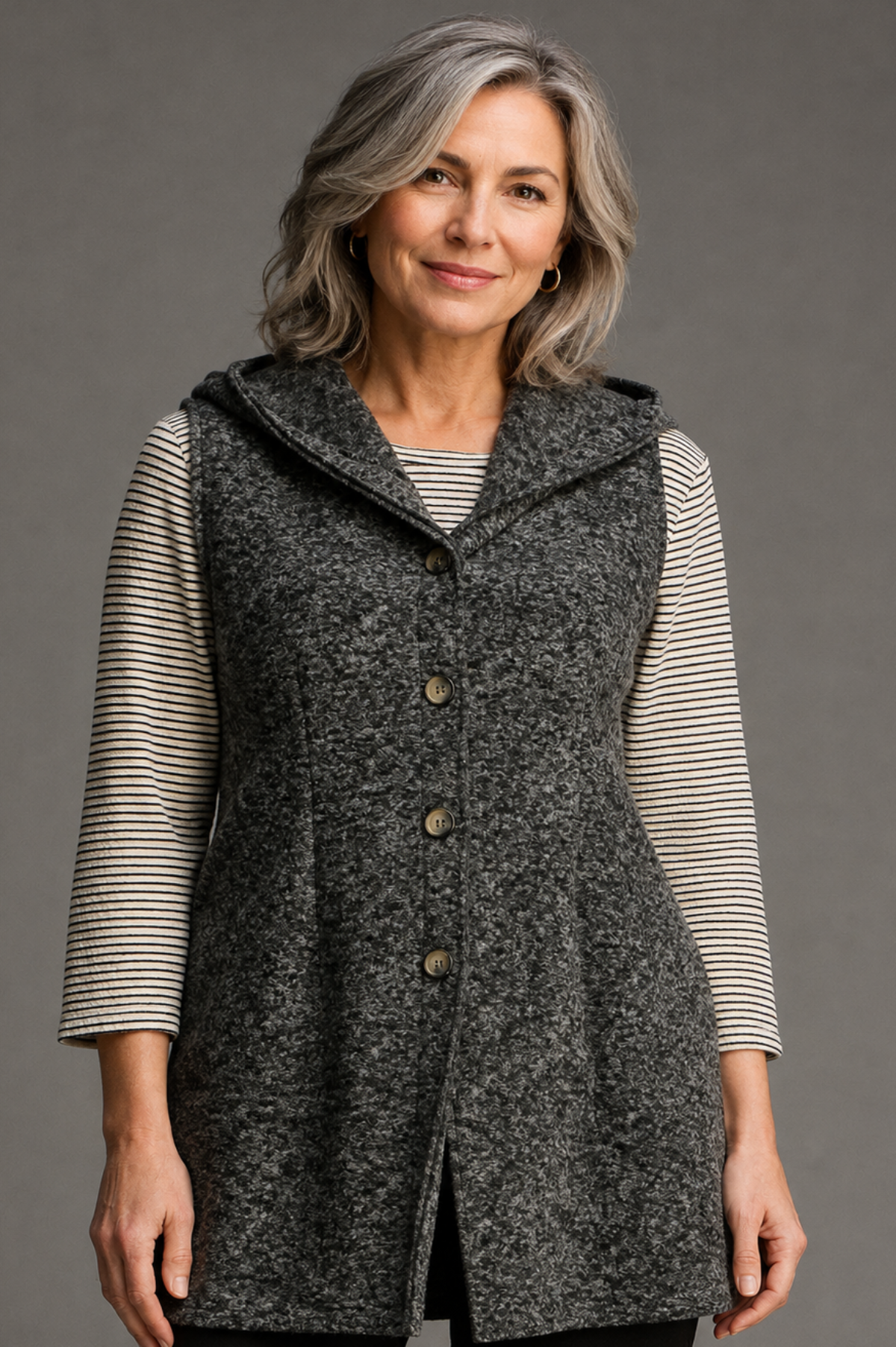 Cut Loose Marled Boiled Wool Hooded Vest 2026- Special Order