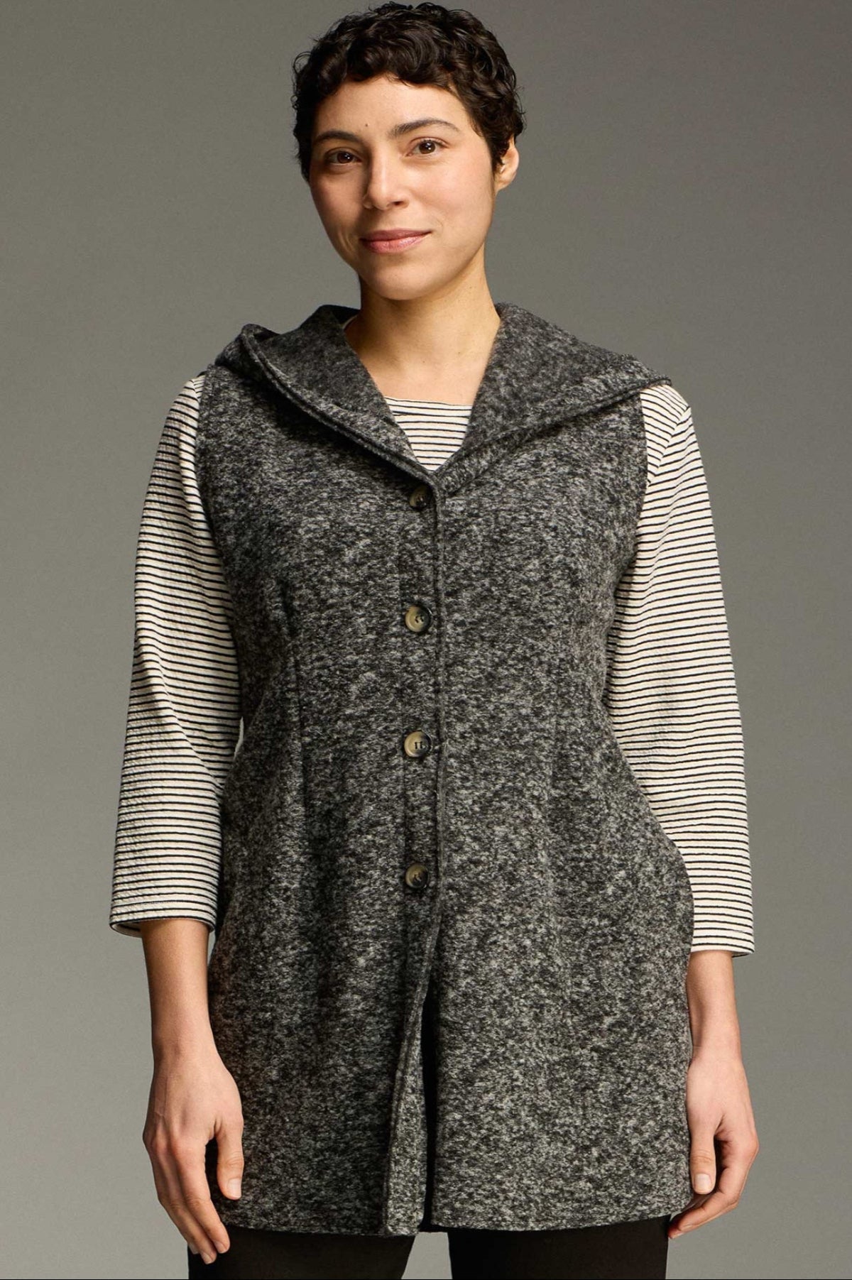 Cut Loose Marled Boiled Wool Hooded Vest 2026- Special Order