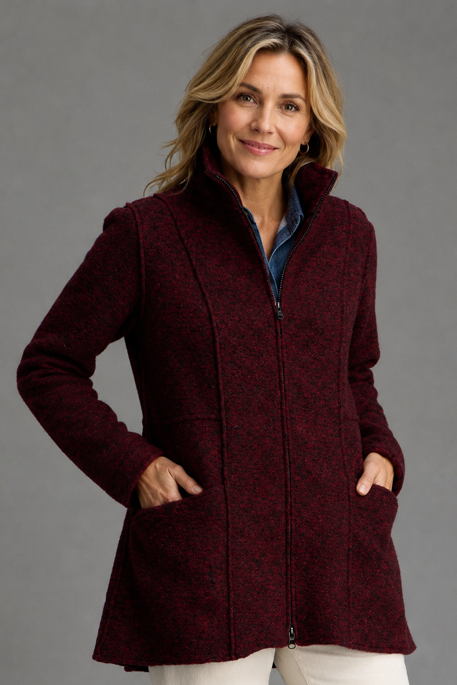 Cut Loose Marled Boiled Wool Zip Jacket Fall 2026-Special Order