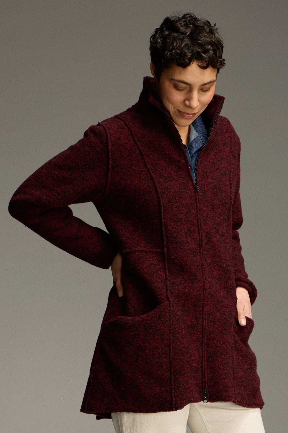 Cut Loose Marled Boiled Wool Zip Jacket Fall 2026-Special Order