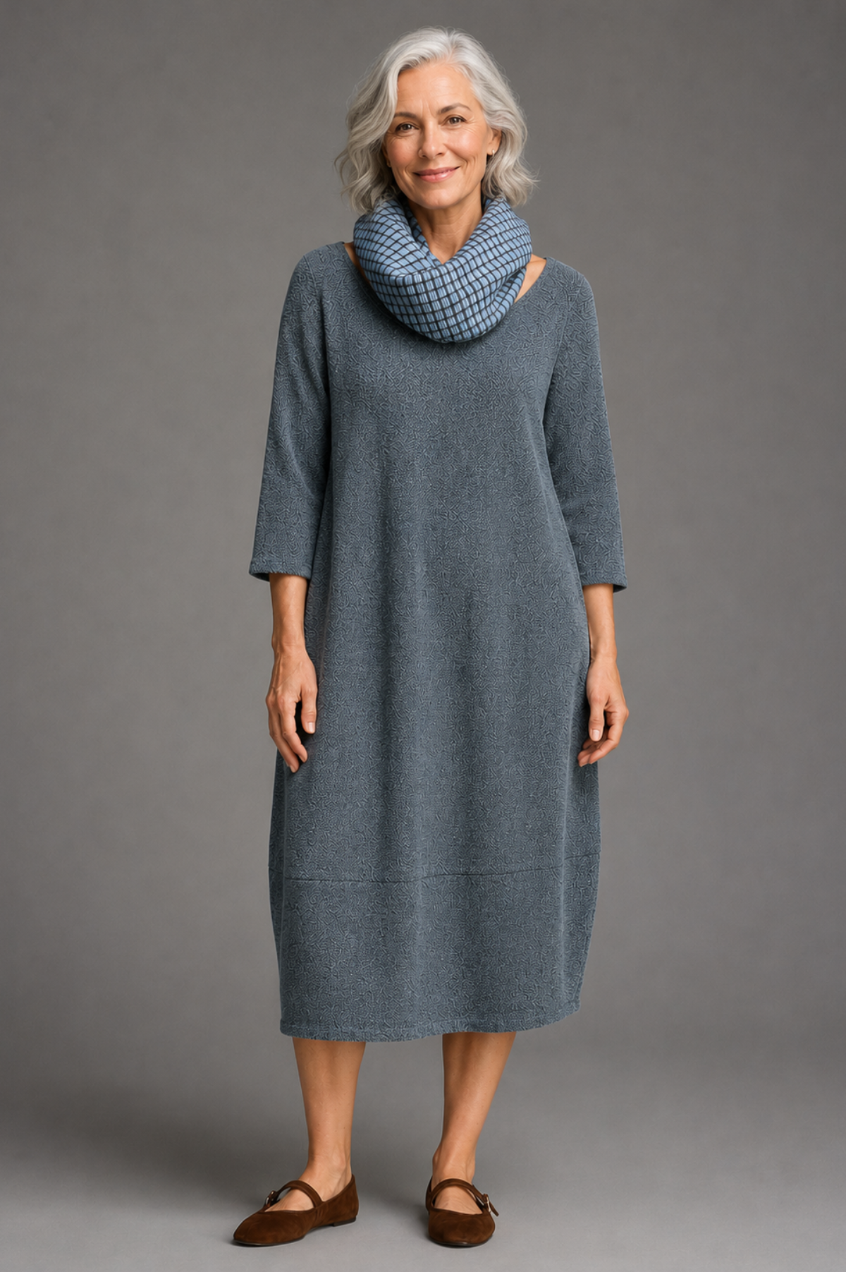 Cut Loose Marled Sweater Knit 3/4 Sleeve Dress Fall 2026- Special Order