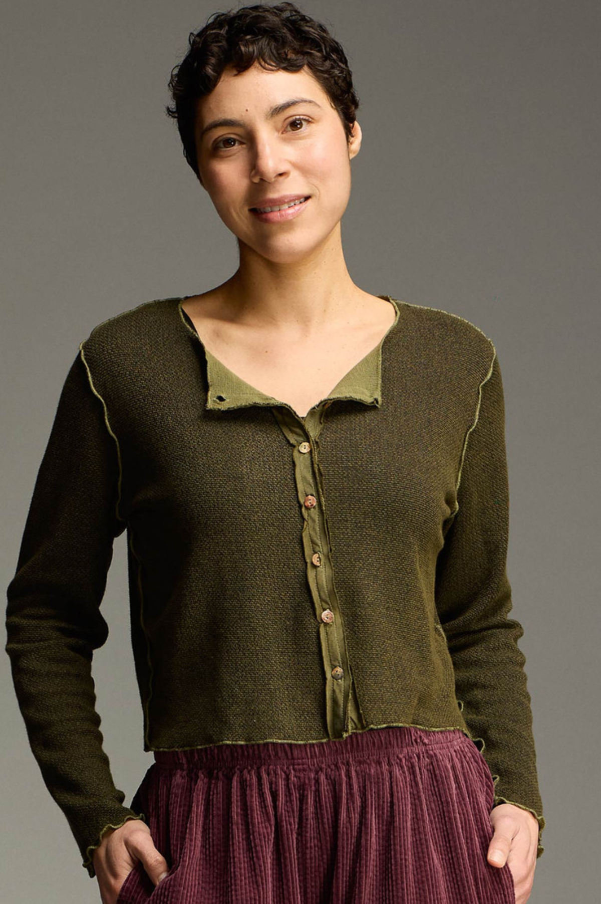 Cut Loose Marled Sweater Knit Crop Cardigan Fall 2026- Special Order