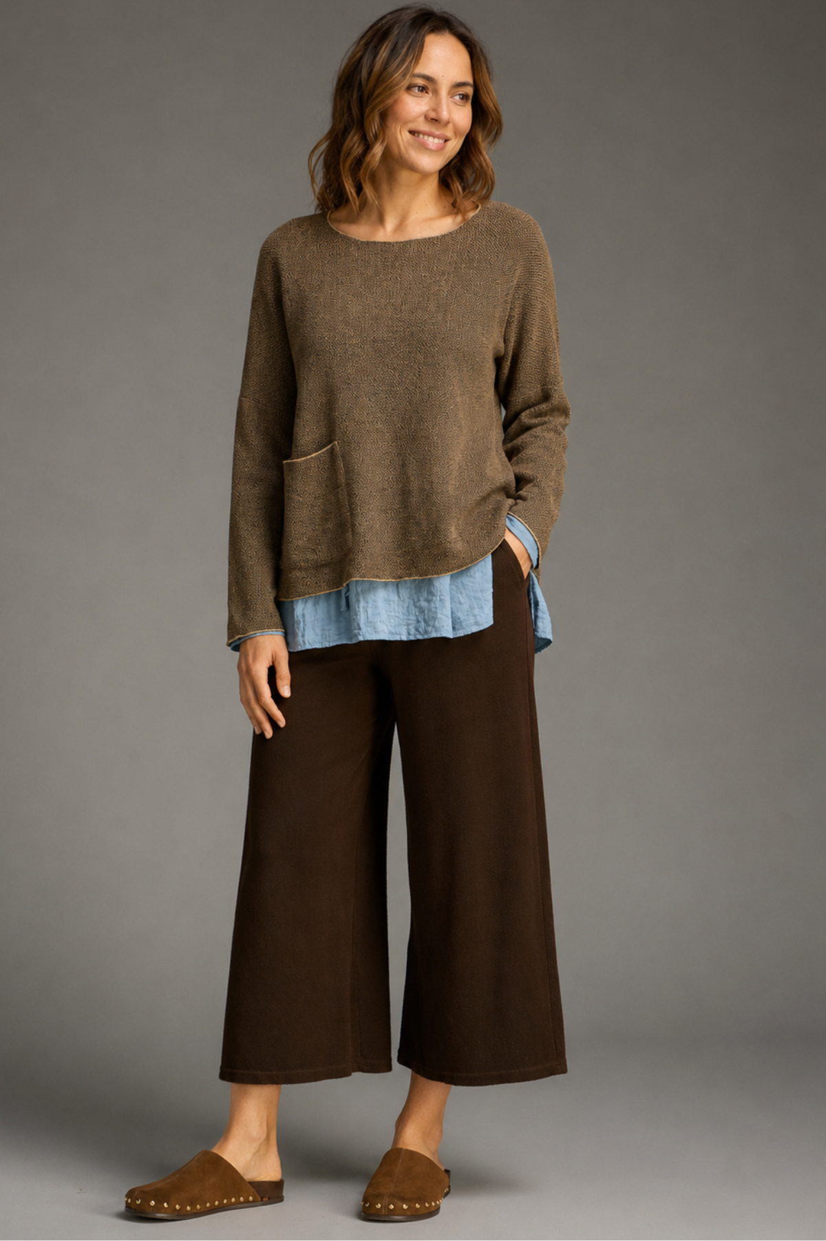 Cut Loose Marled Sweater Knit One Size Pocket Pullover Fall 2026- Special Order