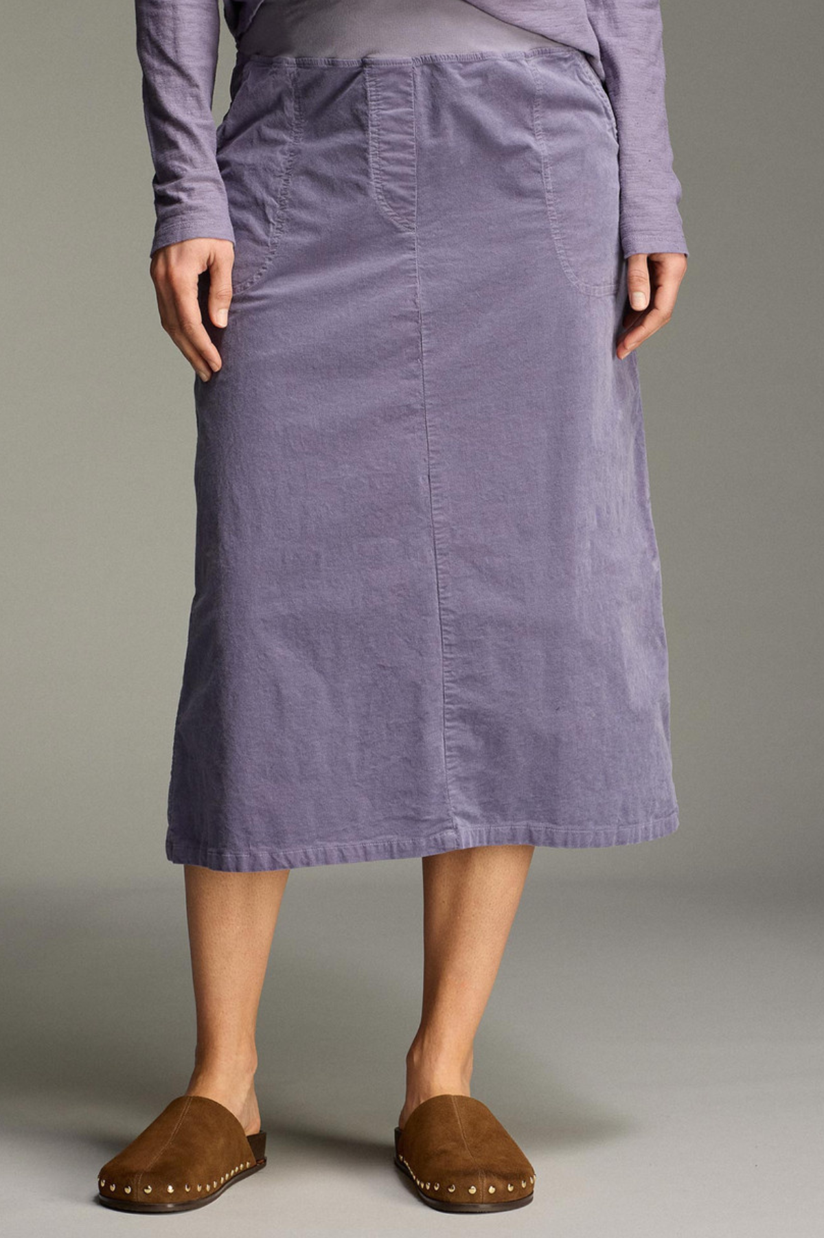 Cut Loose Mini Cord Easy Midi Skirt Fall 2026- Special Order - thread to cloth