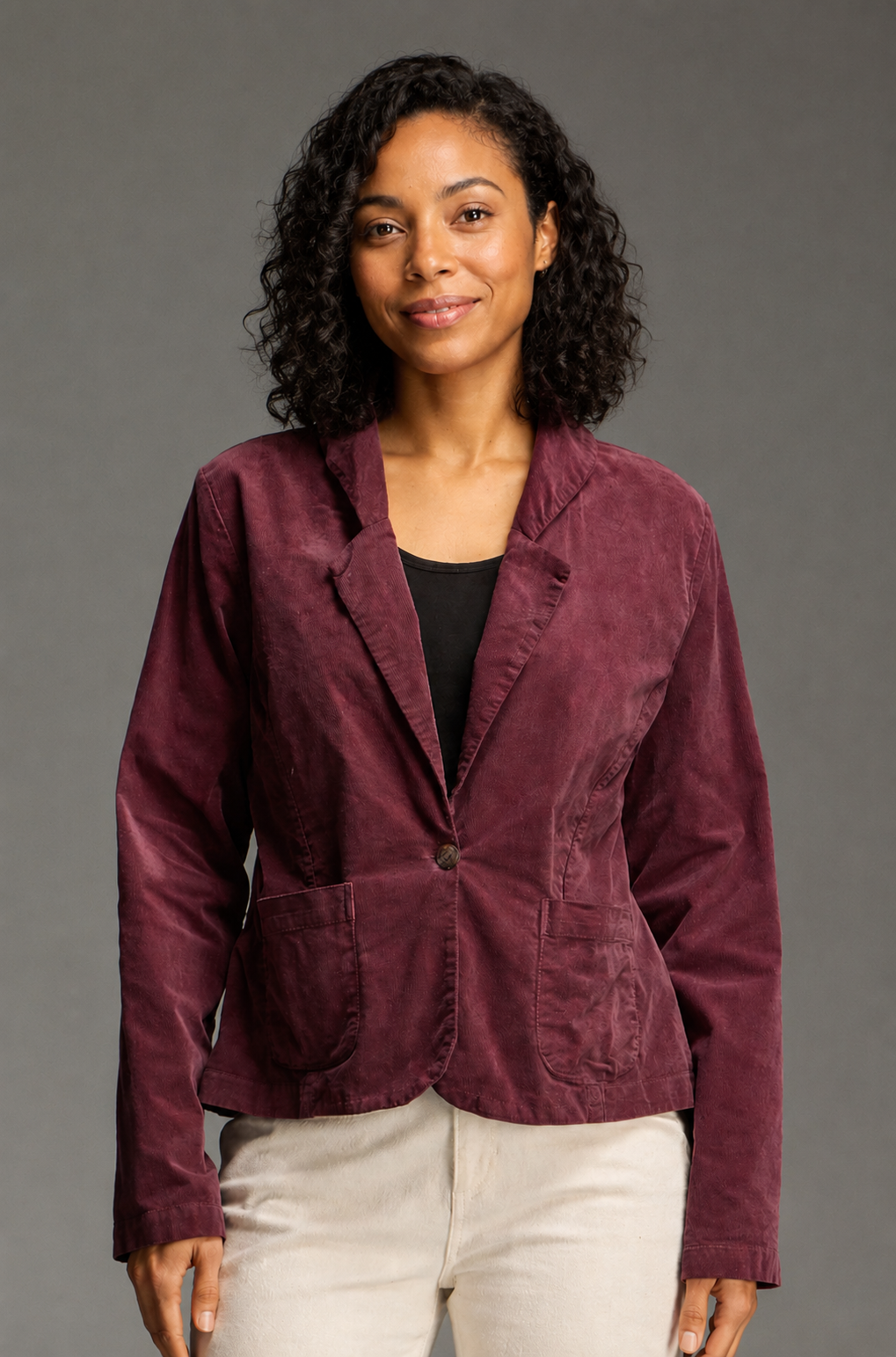 Cut Loose Mini Cord One Button Blazer Fall 2026- Special Order - thread to cloth